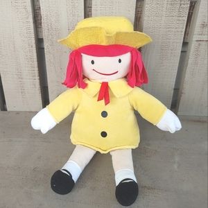 Kohls Cares Madeline Plush Stuffed Doll Yellow Coat Hat Red Hair Soft Doll 14".